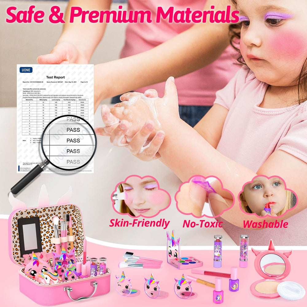 Mqsiuve Little Girls Makeup Kit nail art accessories for cute, creative manicures.