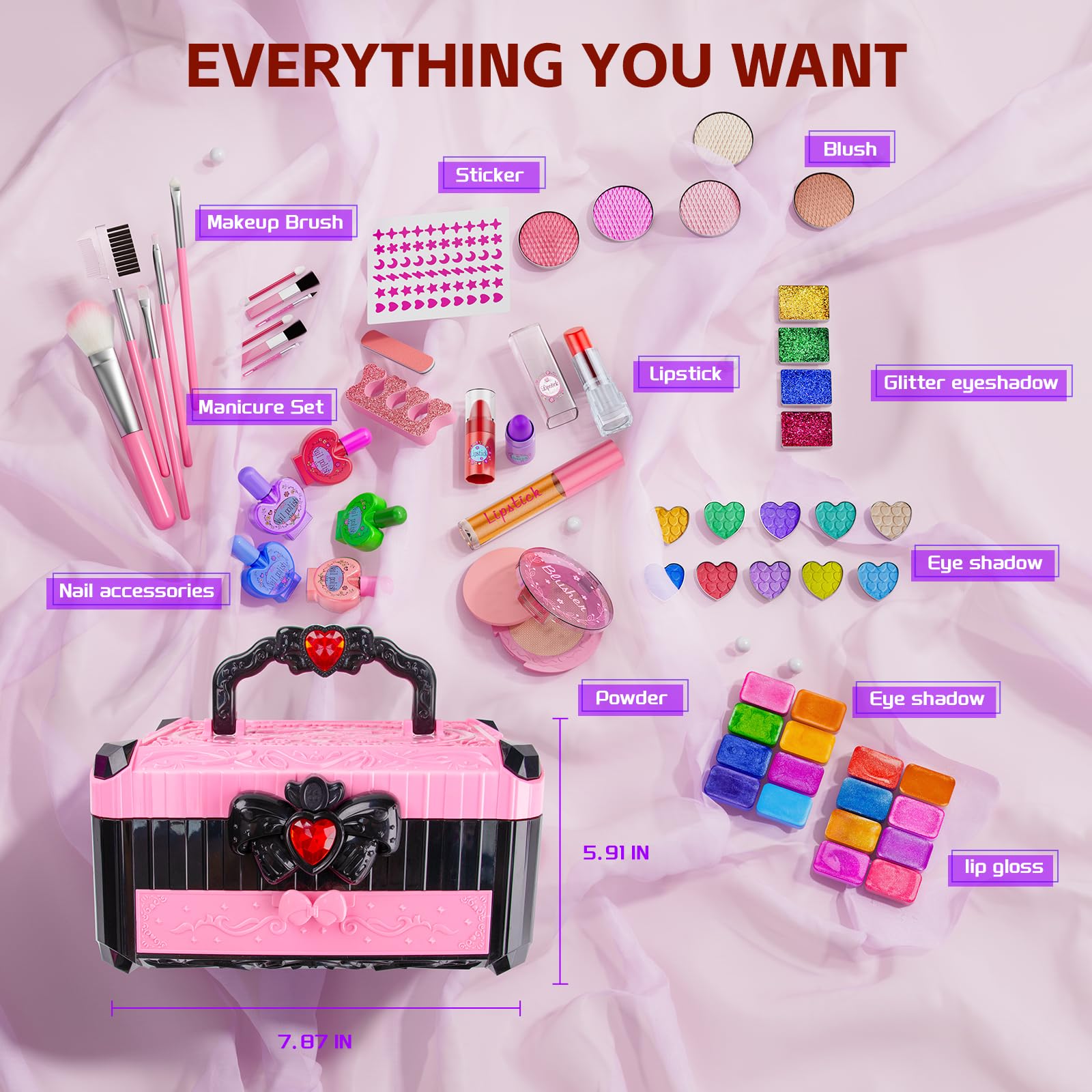 Mqsiuve safety-certified materials for kids makeup keep playtime safe and durable.