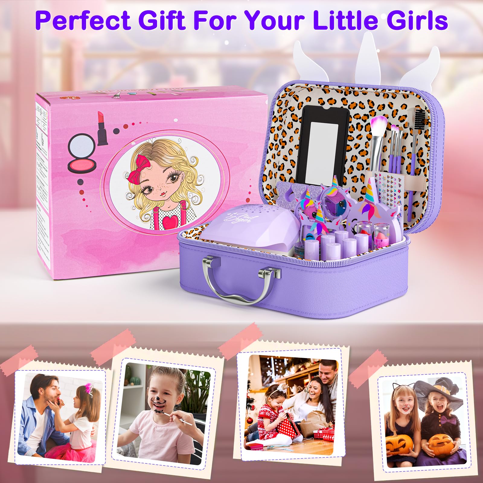 Mqsiuve unicorn cosmetic case portable organizer for travel.
