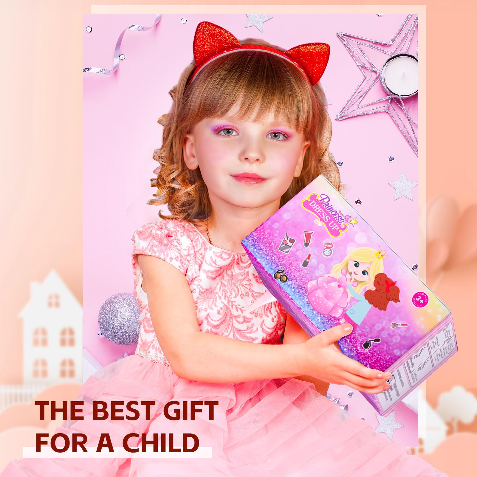 Mqsiuve washable makeup for kids cleans up easily after play.