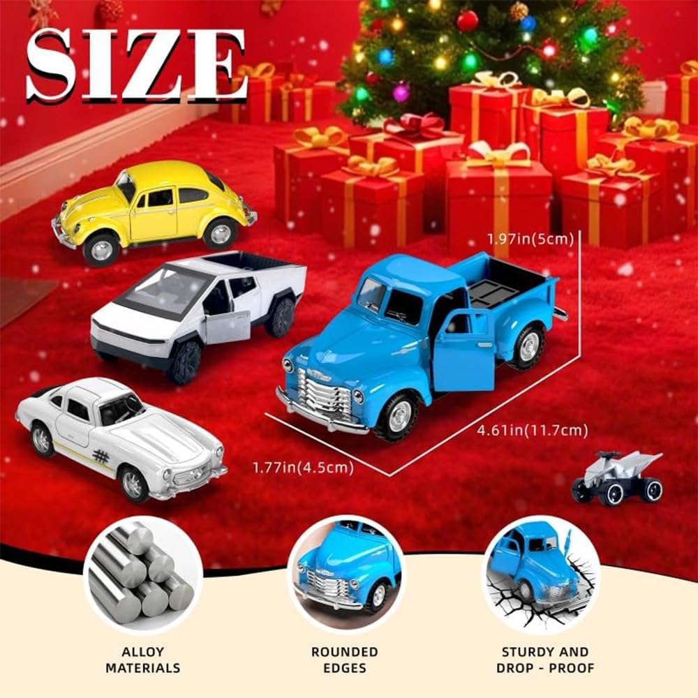 Mquduo pull-back toy action rear-wheel demonstrates battery-free fun for quick play.