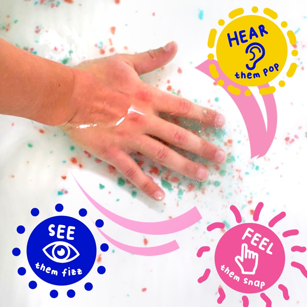 Mr. Bubble Magic Bath Crackles kid reaction to colorful bath play