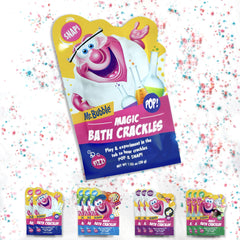 Mr. Bubble Magic Bath Crackles packaging front, colorful bath enhancer for kids