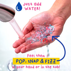 Mr. Bubble Magic Bath Crackles pour into tub to create color bursts