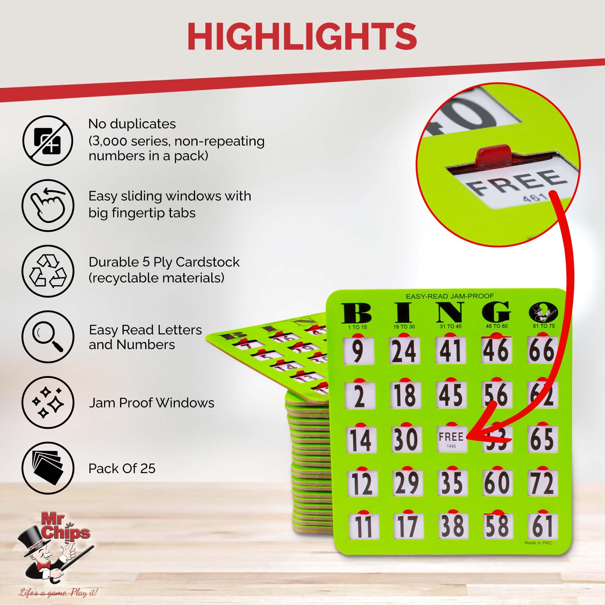 MR CHIPS 9x8 inch bingo card size visual