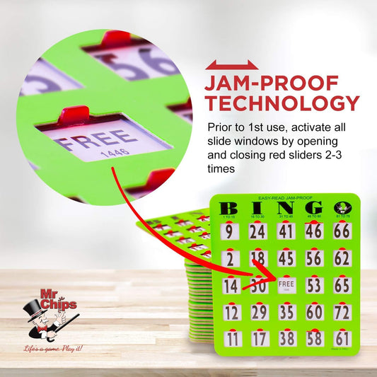 MR CHIPS green style bingo card bundle shown for group games