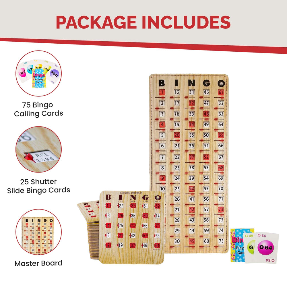 MR CHIPS master bingo board in tan woodgrain for clear visibility