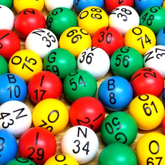 MR CHIPS Easy Read Bingo Balls with 7/8 inch diameter for easy grip during play.