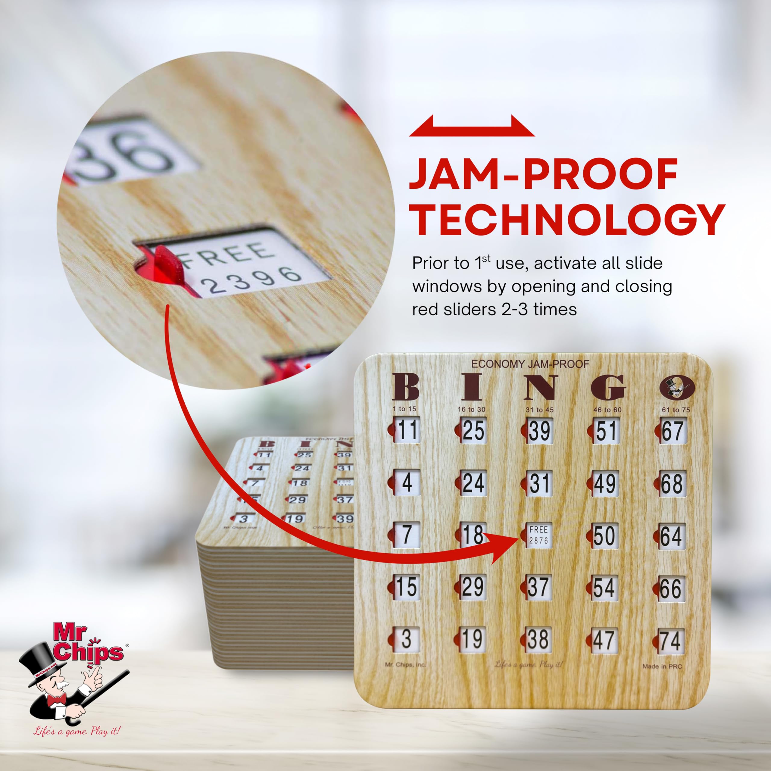MR CHIPS heavy-duty bingo set withstands frequent use and travel