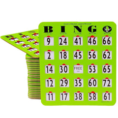 MR CHIPS jam-proof bingo card with a smooth sliding window for easy play.