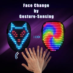Rechargeable Mr.Pang LED mask provides 8-10 hours of glow per charge.