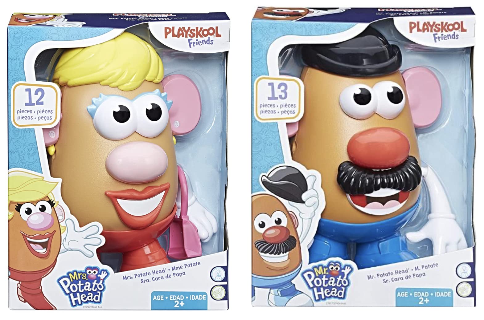 Mr Potato Head Mr & Mrs Potato Head set of 2 shown from the front for playful posing