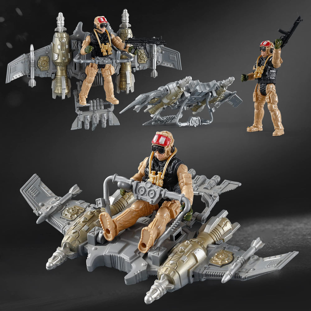 Mr.River US Army Men military glider enables aerial mission play and storytelling.