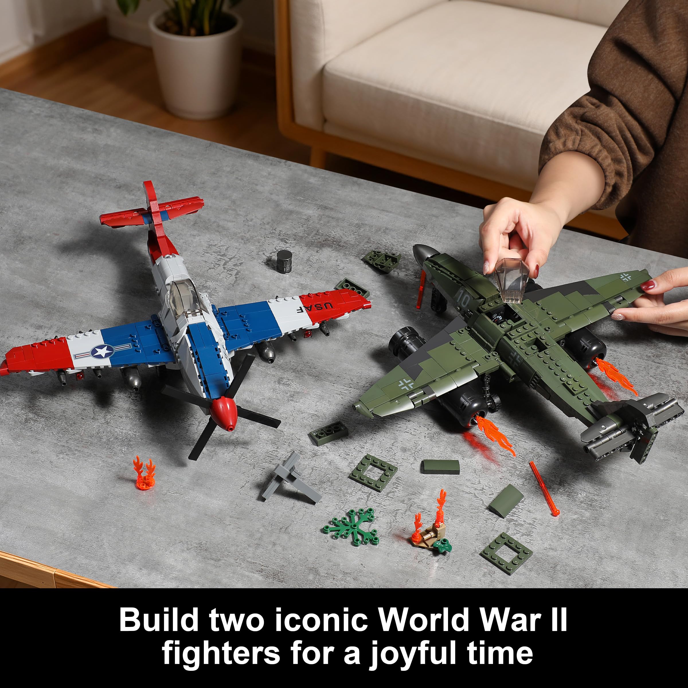 Mr.River WW2 dogfight scene captures action on your desk