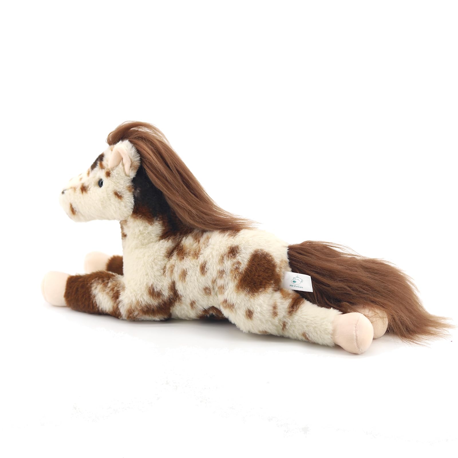 MR ViviCare spotted horse 15-inch side view durable soft plush for daily adventures.