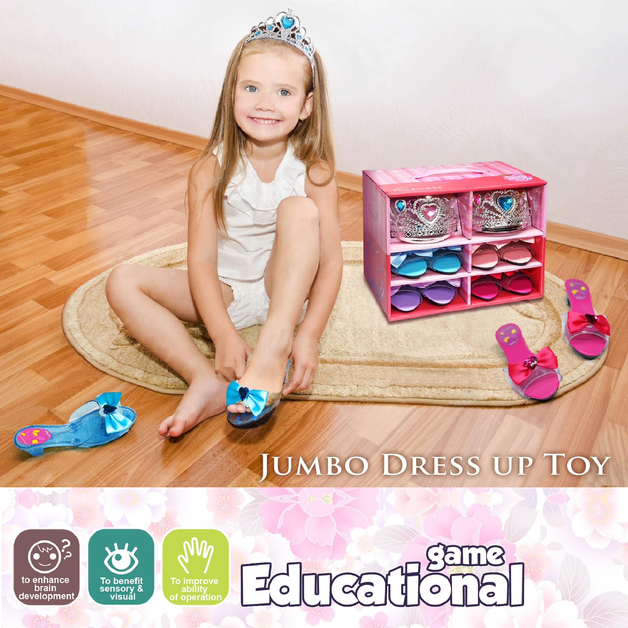 Mrabbitoo dress-up storage box keeps shoes and accessories neatly organized.