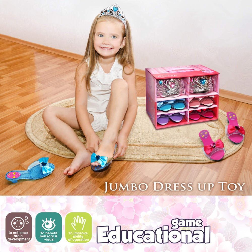 Mrabbitoo dress-up storage box keeps shoes and accessories neatly organized.