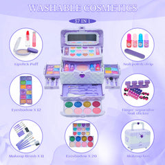 Mrabbitoo eye shadows, blush, and nail polish kit for pretend makeup sessions