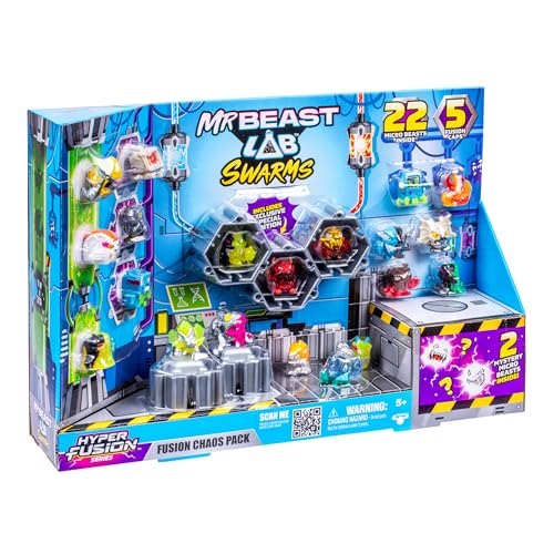 MRBEAST LAB Swarms S3 Fusion Chaos Pack 22 figures arranged for vibrant display