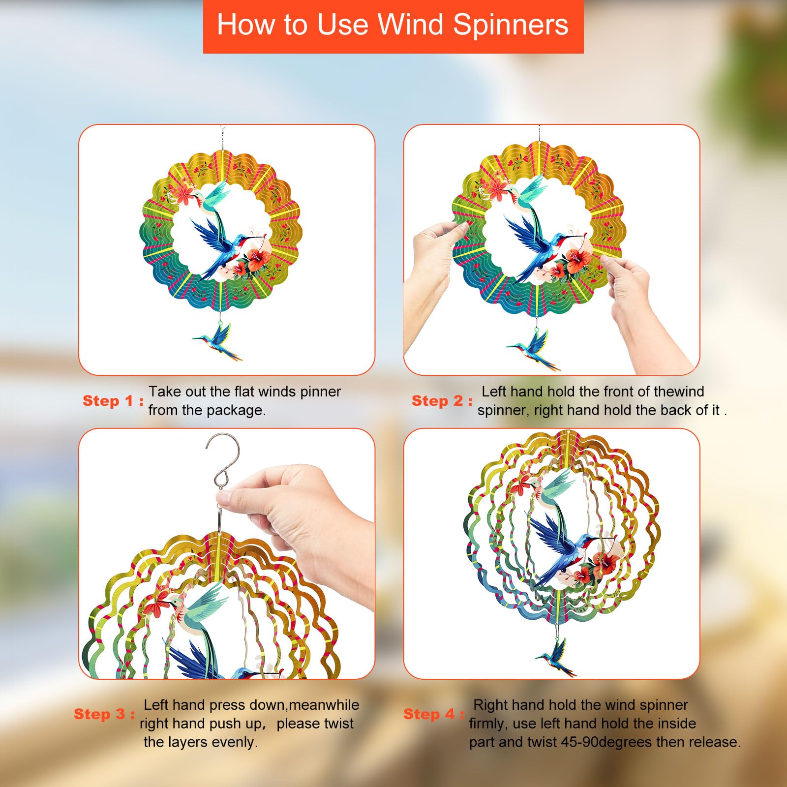 MRHEPHAESTUS easy-assembly 3D wind spinner with tassel structure