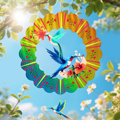 MRHEPHAESTUS hummingbird wind spinner front view enhances garden charm