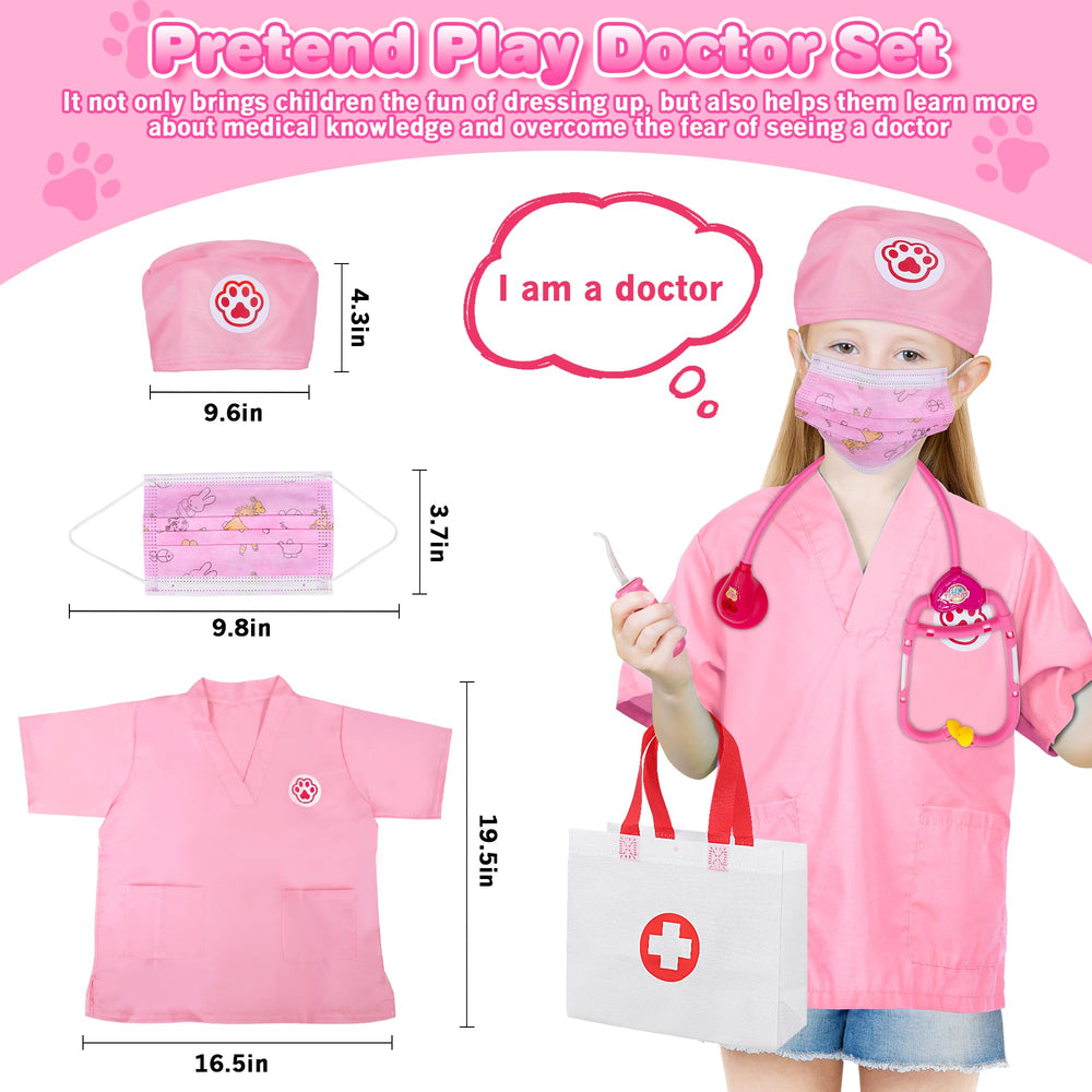 MR.TN Pet Doctor Kit uniform and hat encourage creative dressing and storytelling.