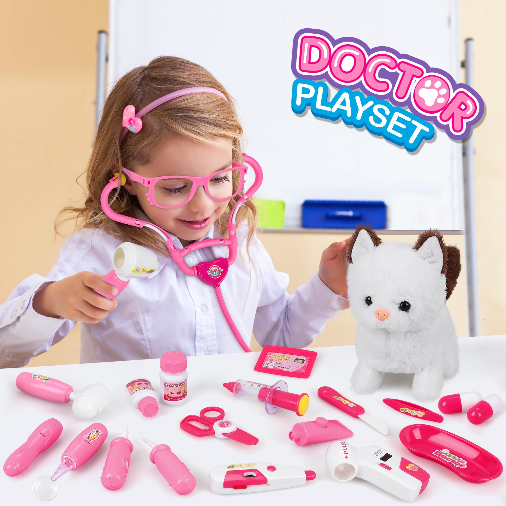 MR.TN 33Pcs Pet Doctor Kit tweezers enable precise handling during pretend visits.