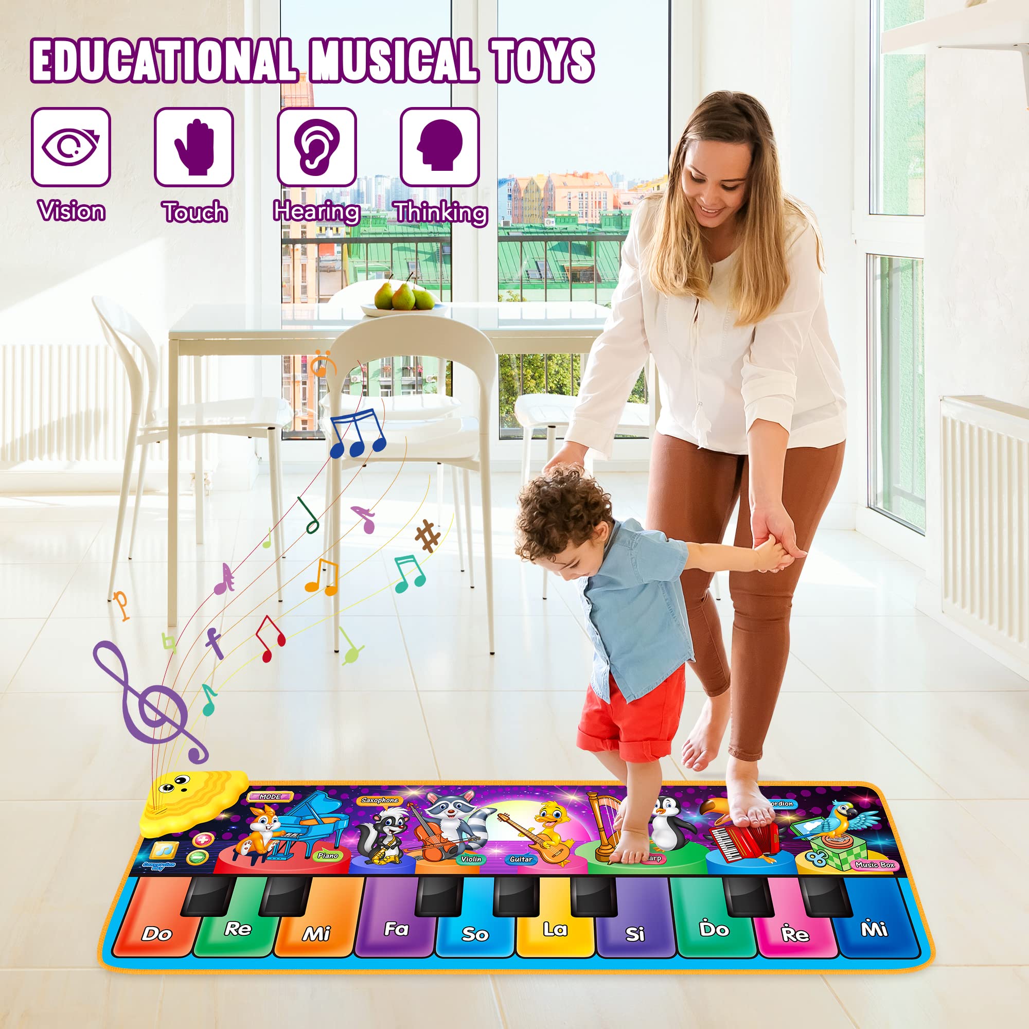 MR.TN durable mat with flashing lights to engage visual senses during play