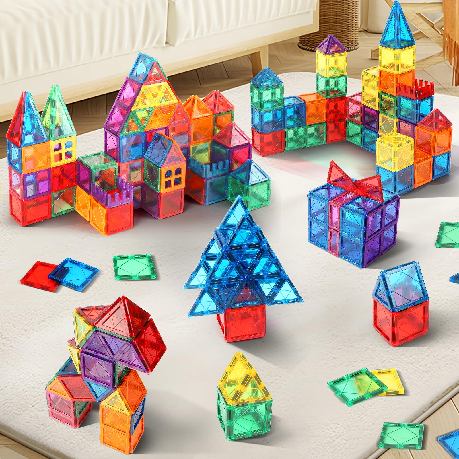Mruikeny magnetic tiles animal figurine inspires creative storytelling and shape recognition