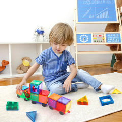 Mruikeny magnetic tiles cars durable construction for long lasting fun.