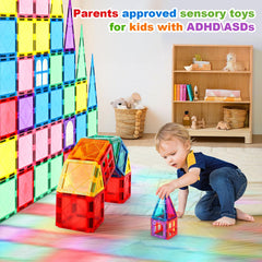 Mruikeny magnetic tiles rocket model supports STEM exploration and fine motor skills