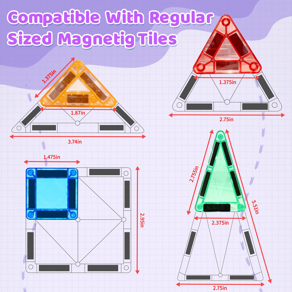 Mruikeny mini magnetic tiles colorful pieces stimulating imaginative play