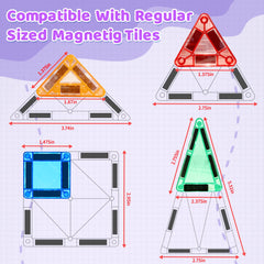 Mruikeny mini magnetic tiles colorful pieces stimulating imaginative play