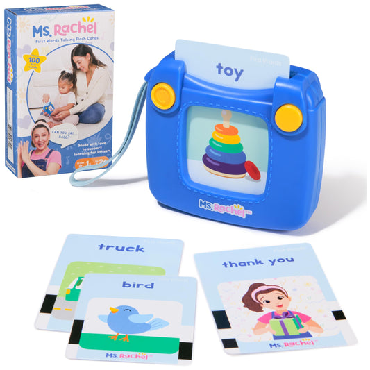 Ms. Rachel card reader front view showing speaker and button, encourages independent learning