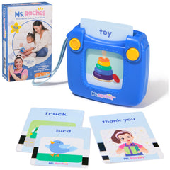 Ms. Rachel card reader front view showing speaker and button, encourages independent learning