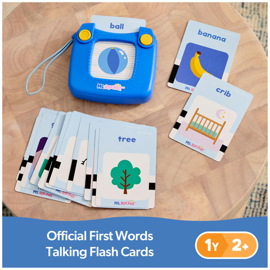 Ms. Rachel cards spread with colorful images, supports vocabulary recognition for toddlers