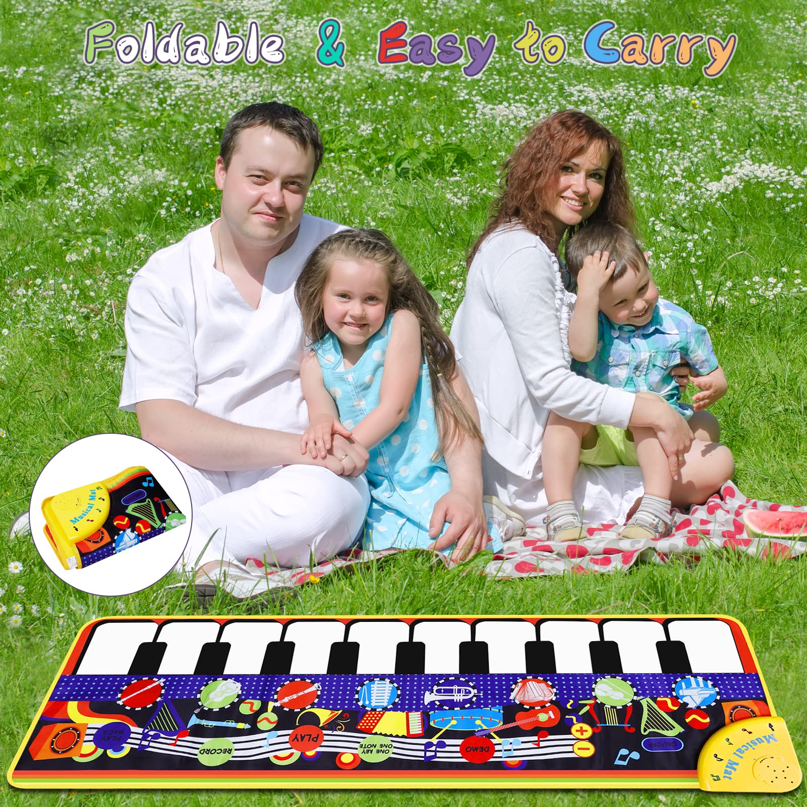 M SANMERSEN colorfully designed floor mat catches attention and encourages sharing
