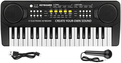 M SANMERSEN Kid Keyboard Piano front view shows a compact home practice setup for young learners.