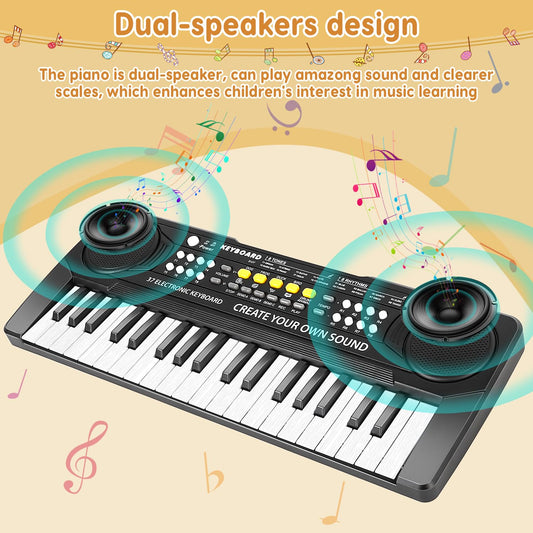 M SANMERSEN Kid Keyboard Piano with microphone enables singing along during play.