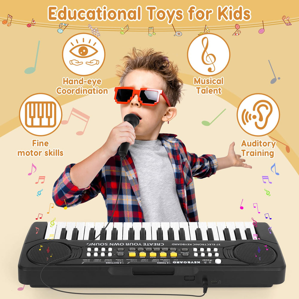 M SANMERSEN Kid Keyboard Piano portable size fits small spaces and travel.
