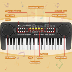 M SANMERSEN Kid Keyboard Piano wood-grain keys provide a familiar feel for beginners.