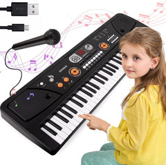 M SANMERSEN kids keyboard 61 keys front view, compact for tabletop play