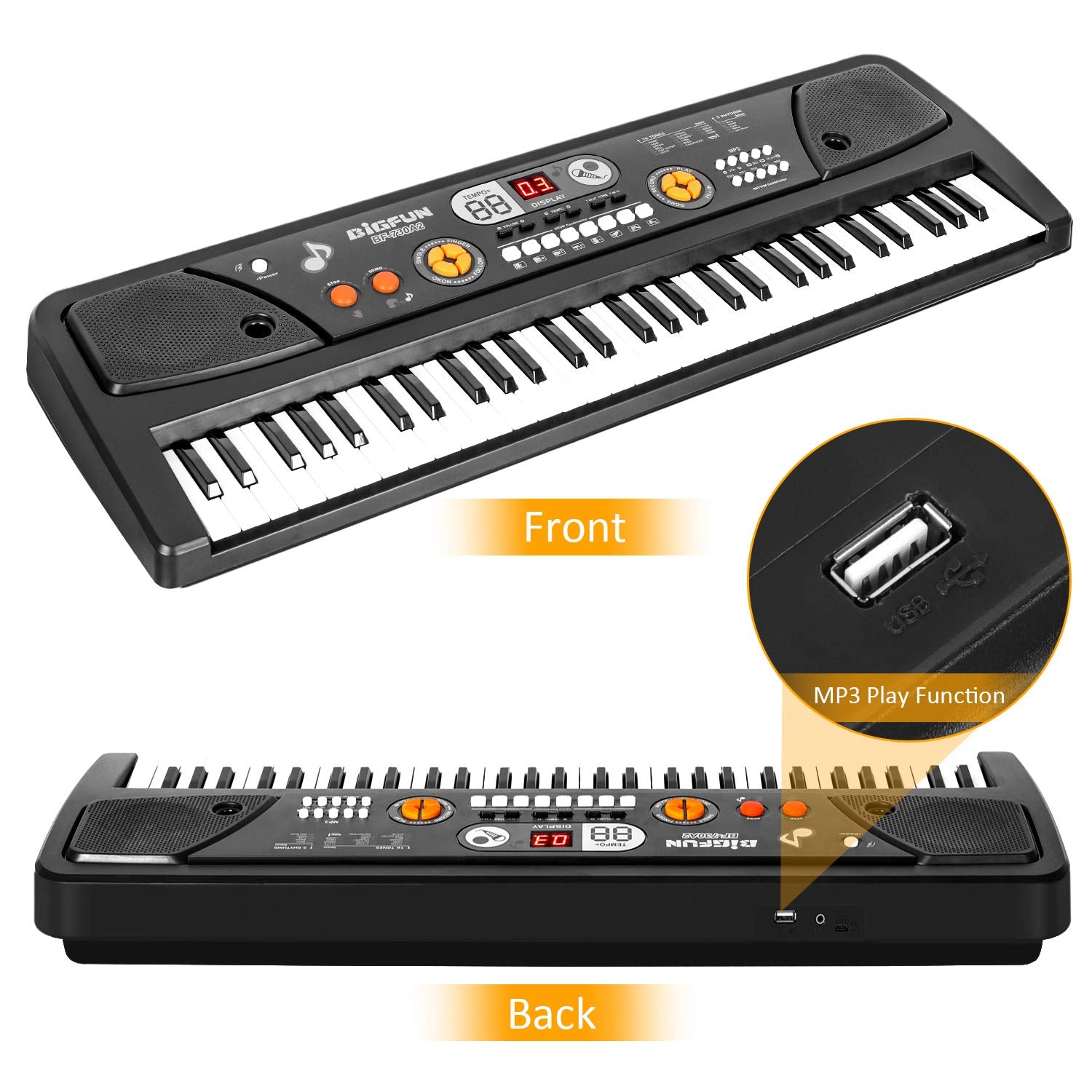 M SANMERSEN kids keyboard with microphone enables sing-along sessions