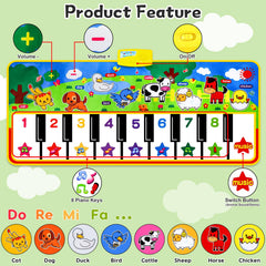 M SANMERSEN Piano Mat with educational graphics and 24 sounds for rhythm learning