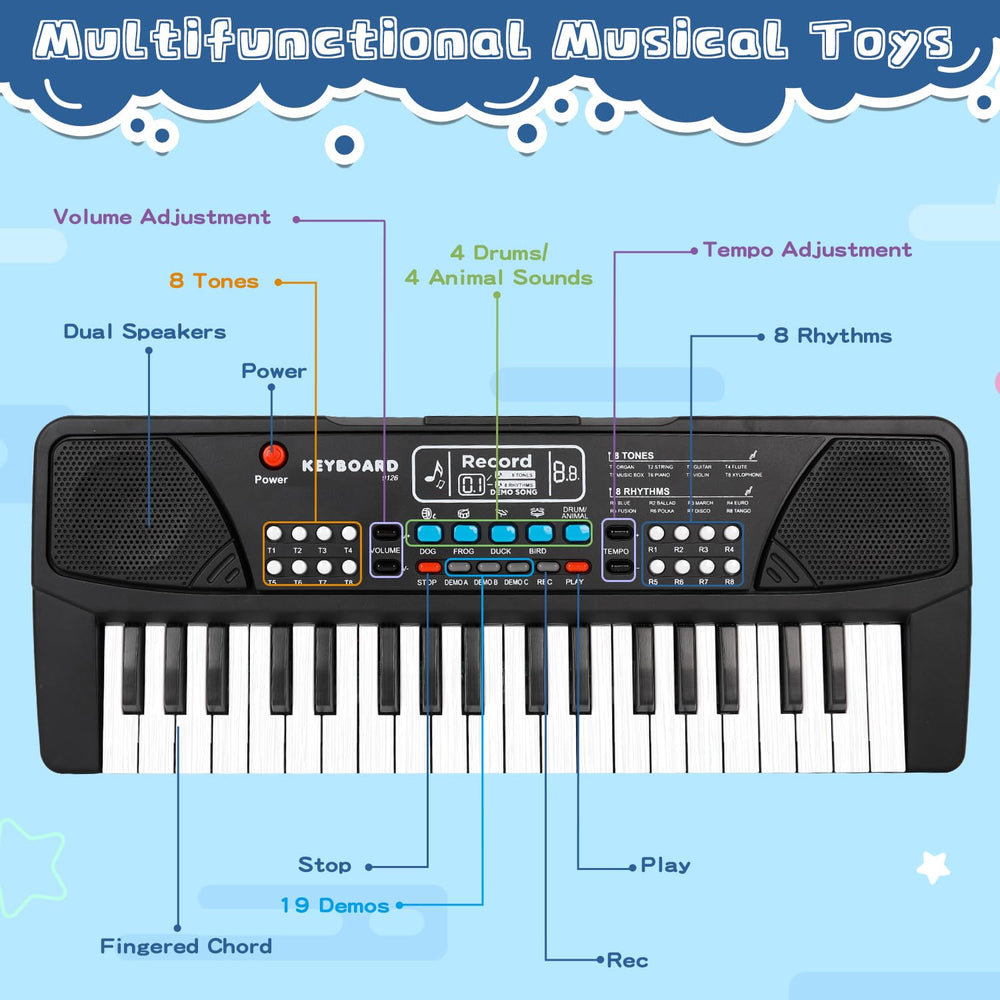 M SANMERSEN portable kid piano for travel and practice anywhere