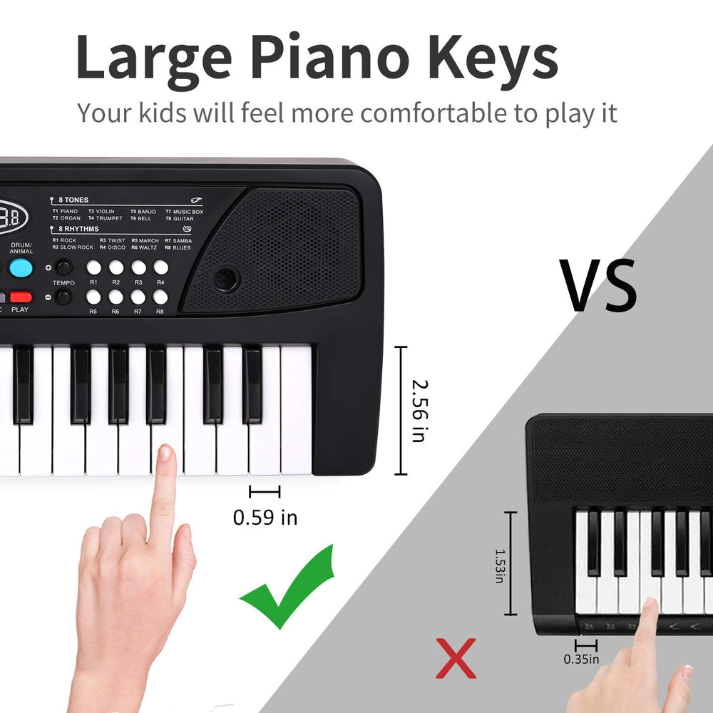 M SANMERSEN wood-grain keys piano toy mimics real piano feel