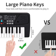 M SANMERSEN wood-grain keys piano toy mimics real piano feel