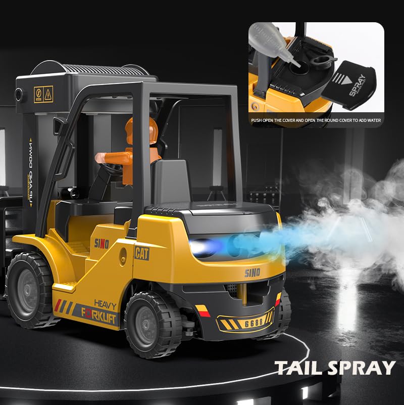 Mscredse 1:24 RC forklift carrying action highlights ability to move and transport tiny pallets