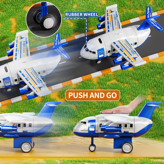 MSKOLER airplane toy city playmat with roads and signs for authentic city scenes