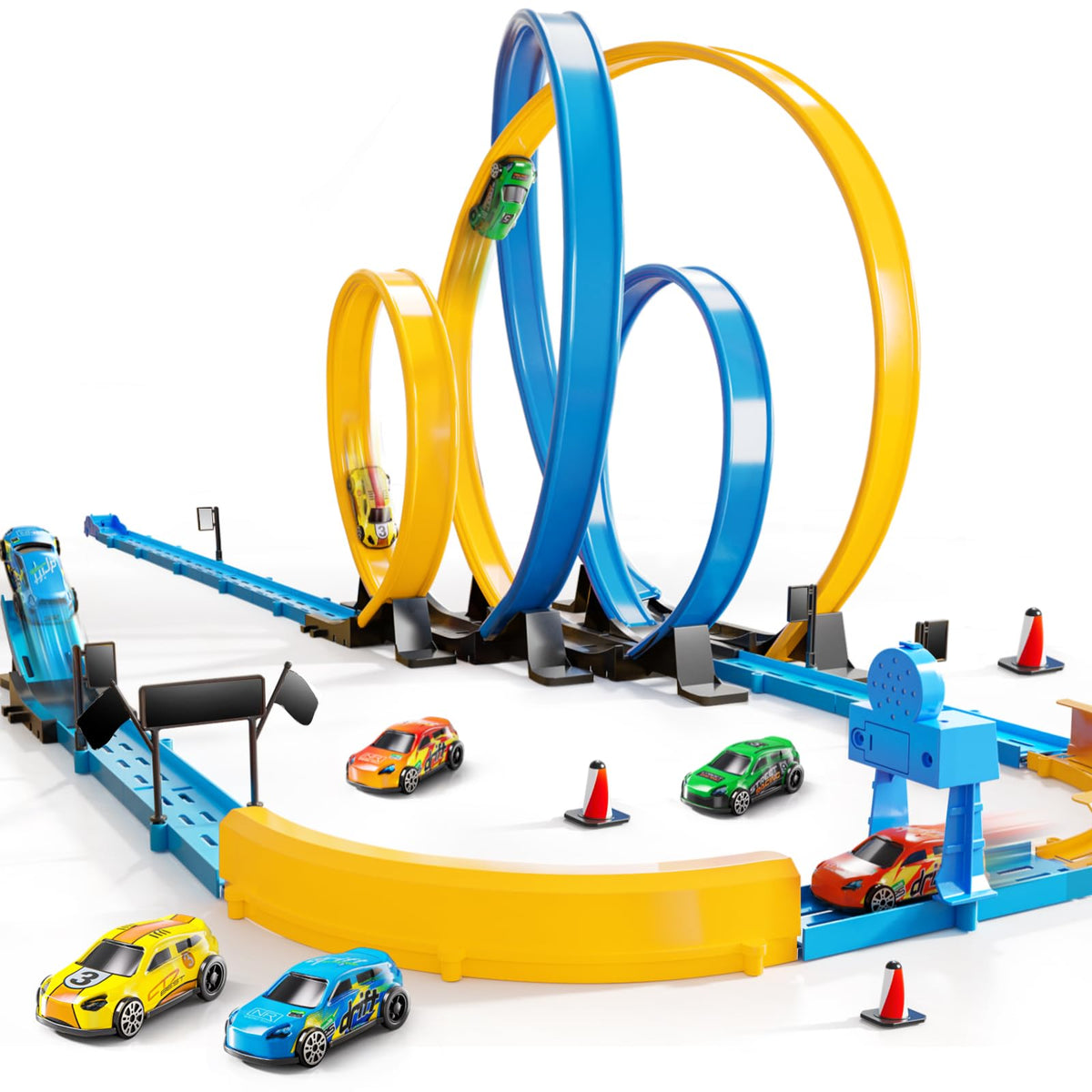 MSKOLER car track assembly demonstrates easy setup for kids ages 3-12.